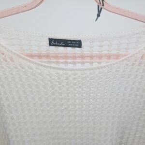 Women's White Crochet Swim Coverup